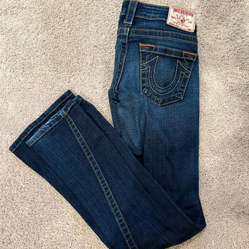 Ultra low rise true religion boot cut jeans size 24